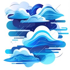Obraz premium cloud concise icon in blue color on a white background