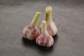Young garlic heap for cooking