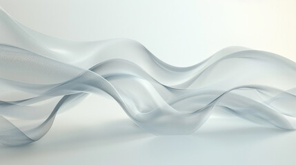A harmonious and tranquil wave with fluid shapes, delicately crafted on a smooth white background.