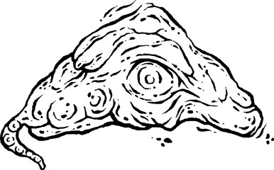 Crazy Weird Fish Monster, Black and white pattern, creative doodles, Weirdcore illustration