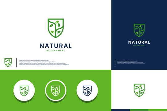 Natural security, compatible with agriculture, logo design template.