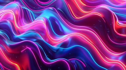 Neon abstract wavy background