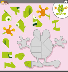 jigsaw puzzle game with cartoon monster character