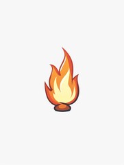 flame icon simple design isolated on a white background