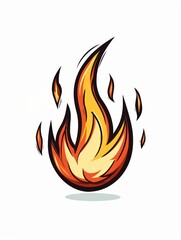 flame icon simple design isolated on a white background