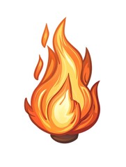 flame icon simple design isolated on a white background