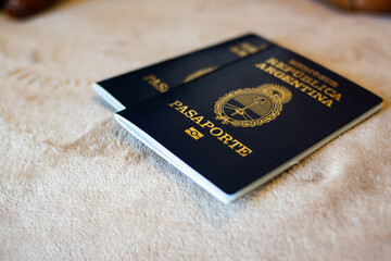 close-up of some Argentine Passports