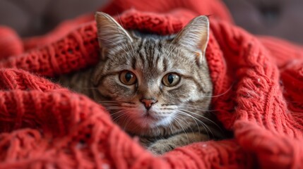 Cat Laying Under Blanket
