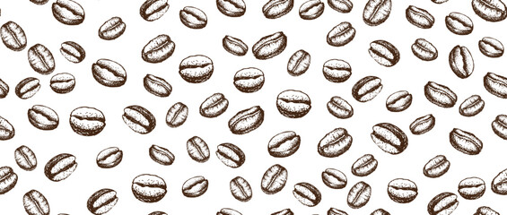 Coffee beans hand drawn illustrations.	
