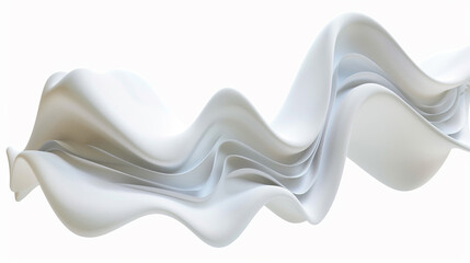A gently undulating wave with a sculpted 3D shape isolated on solid white background.