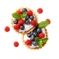 salad with berries on transparent background, clipping path, png,