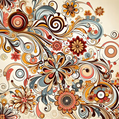 Fototapeta na wymiar abstract floral background texture, ornament, art, flower, swirl, illustration,Ai generated 