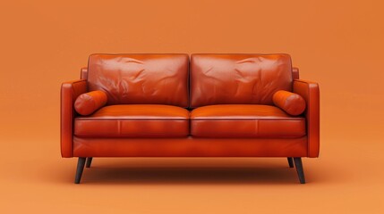 Leather Sofa Style: A 3D vector illustration highlighting the stylish and versatile nature of a leather sofa