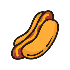 Hot dog flat design illustration