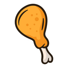 Chicken drumstick cartoon illustration