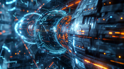 Obraz premium Future communication: Visualization of advanced communication devices or holographic communication