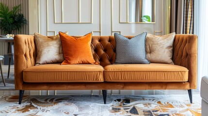 Modern Sofa Chic Decor: A photo of a modern sofa as part of chic decor
