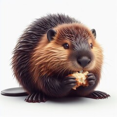 beaver on a white background