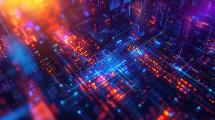 Obraz premium abstract colorful matrix illustration wall