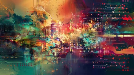 Fototapeta premium abstract illustration representing the concept of creativity and imagination in a digital background