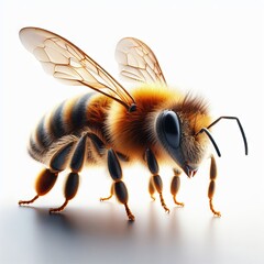 bee on  white background
