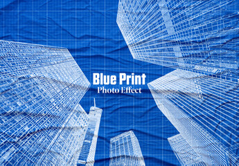 Blue Print Photo Effect