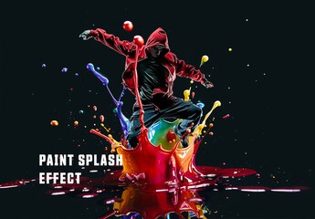 Paint Splash Photo Effect. Some elements are AI Generated