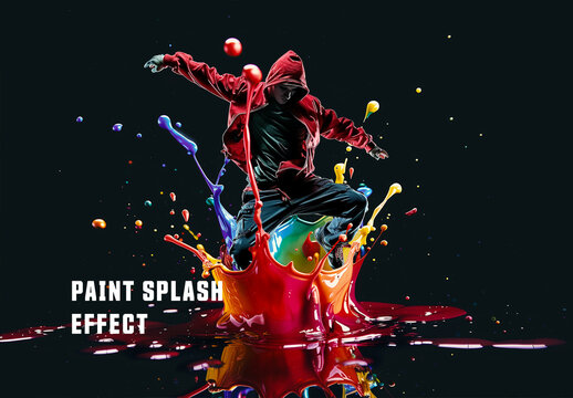 Paint Splash Photo Effect. Some elements are AI Generated