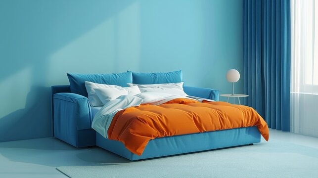 Sofa Bed Convertible Design: An illustration highlighting the convertible design of a sofa bed