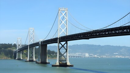 Sunny day in San Francisco, California, USA: the San Francisco-Oakland Bay Bridge
