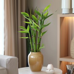 Elegant Bamboo Plant in Modern Home Interior Decor Setting