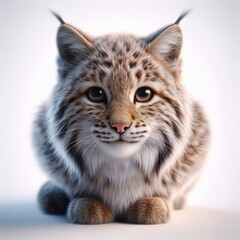 portrait of a lynx on white