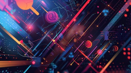 abstract geometric illustration wallpaper with vivid colors and artistic composition