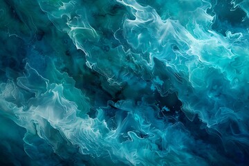 Fototapeta na wymiar A serene blend of cerulean and teal forming an underwater abstract scene