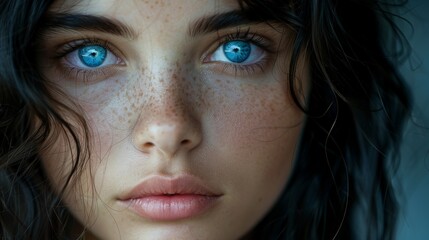Close-Up of Woman With Blue Eyes