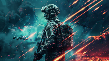 Next-Gen Warfare Tech Conference Poster Design.