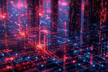 Obraz premium digital data flow background