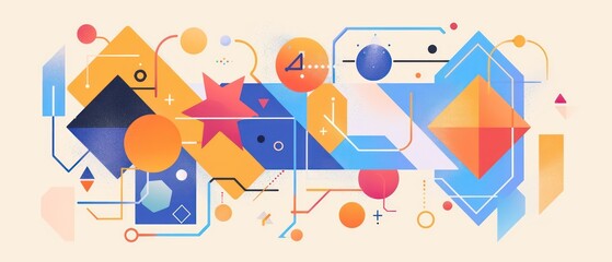 abstract geometric illustration banner design with vivid colors and artistic composition