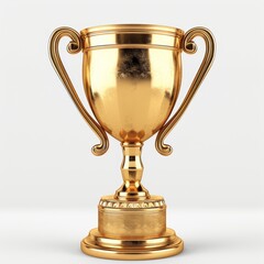 Fototapeta na wymiar Golden Trophy Cup On A White Background