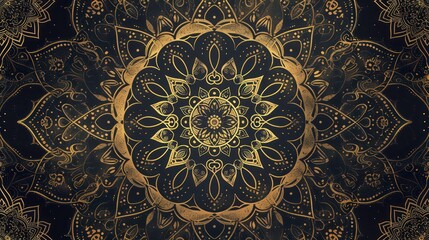mandala background with golden arabesque patterns and amazing details