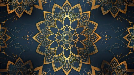 mandala background with golden arabesque patterns and amazing details