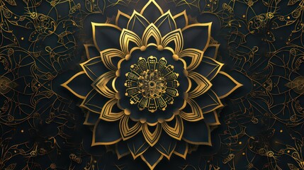 mandala background with golden arabesque patterns and amazing details