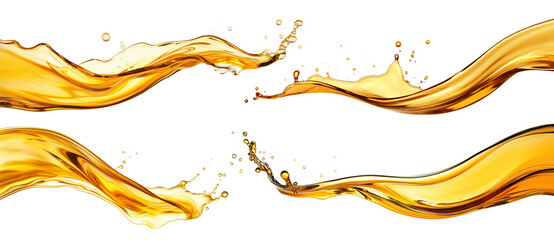 Set of golden oil splashes, cut out