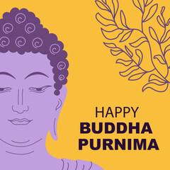 Vector Illustration for Happy Buddha Purnima, Vesak holiday festival background