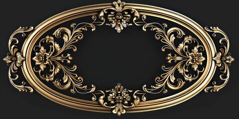 oval filigree border frame with free space in the center