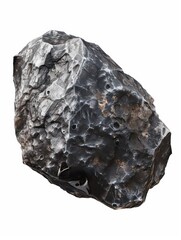 Fototapeta premium metal rhodium asteroid isolated on white background