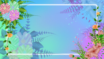 beautiful flowers on gradient texture animation