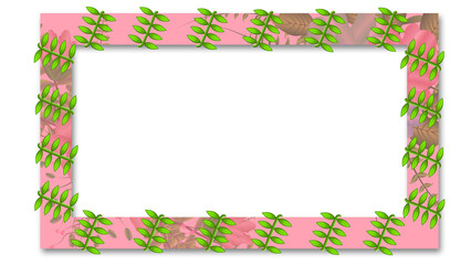 decorated frame with floral texture on white background