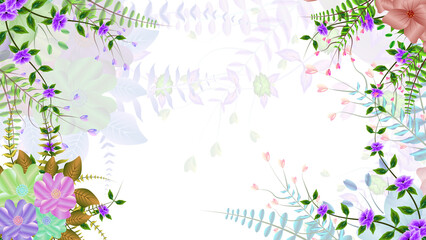 animated colorful flower on white background. animated flowers design