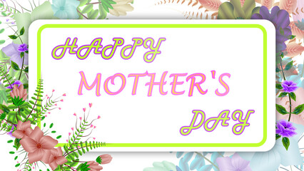 happy mother's day greetings in floral texture animation